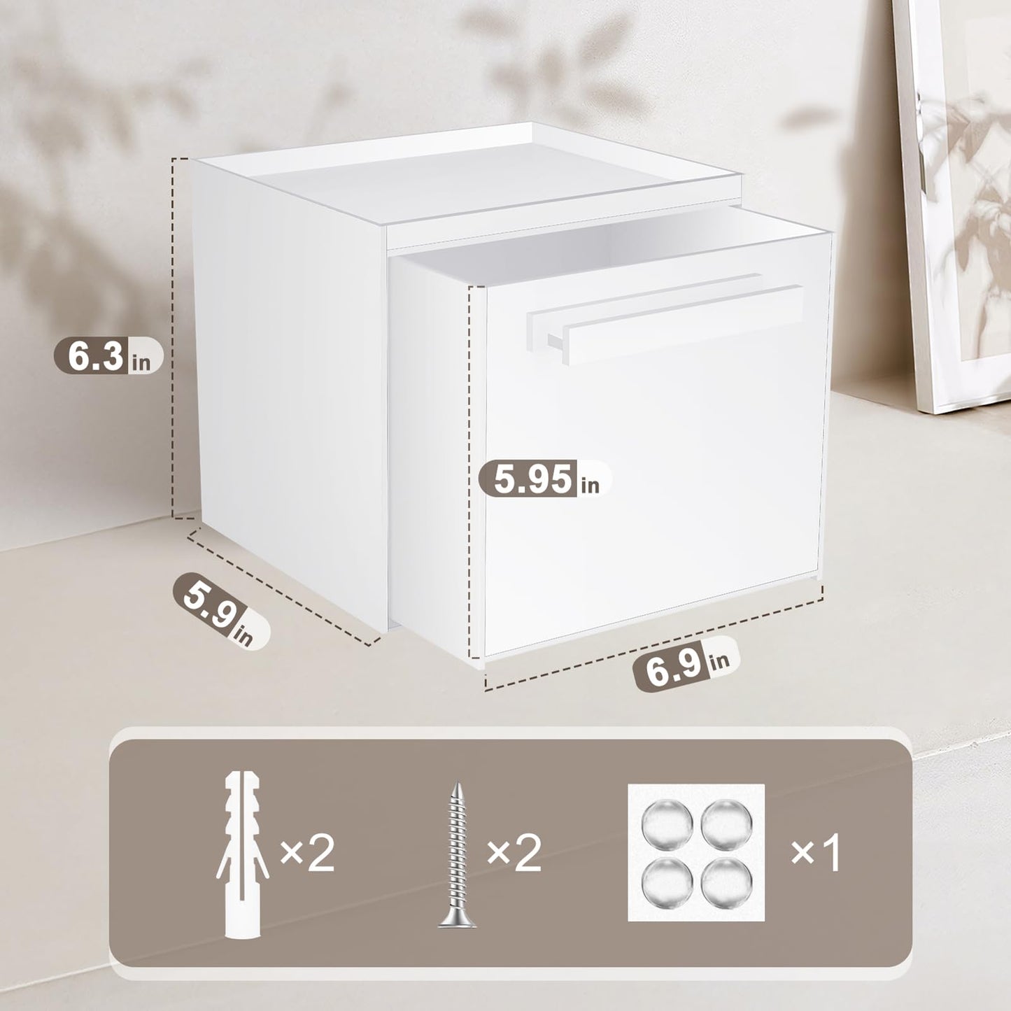 TAINESS Disposable Face Towel Storage Box Compatible with Clean Skin Club Clean Towel XL Acrylic Facial Towels Holder with Drawer Wall-Mounted Makeup Organizer for Vanity, Bathroom (Glossy White)