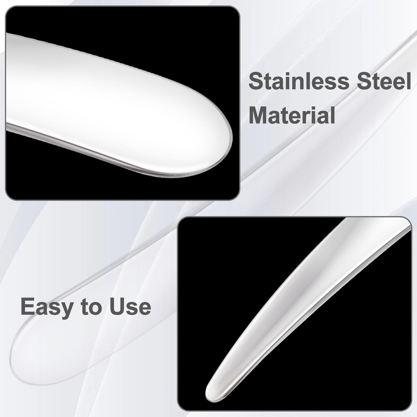 Pndeyo 3pcs Mini Stainless Steel Makeup Spatula, Reusable Cosmetic Cream Spatulas Spoon, Skincare Scoop Applicator Facial Massage Beauty Tools for Mixing and Sampling Face Eye Cream- Silver