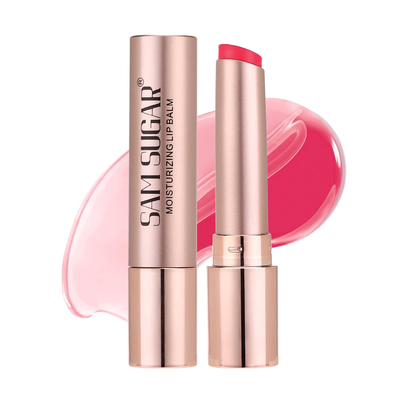 sam sugar Tinted Lip Balm Hydrating Lip Gloss Physical SPF 15 Long lasting Moisturizing Lip Balm Dewy Shine Finish Honey Melting Lip（06#）