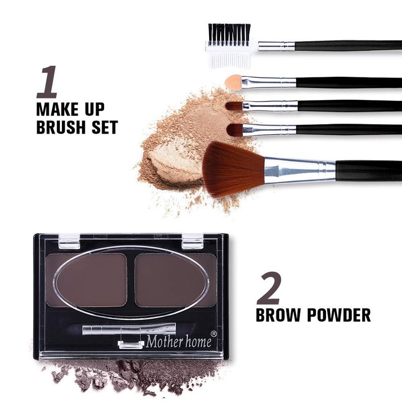 All-in-One Makeup Kit - 12 Color Nude Shimmer Eyeshadow Palette, Waterproof Eyeliner & Brushes | Quicksand Cosmetic Bag Gift Set