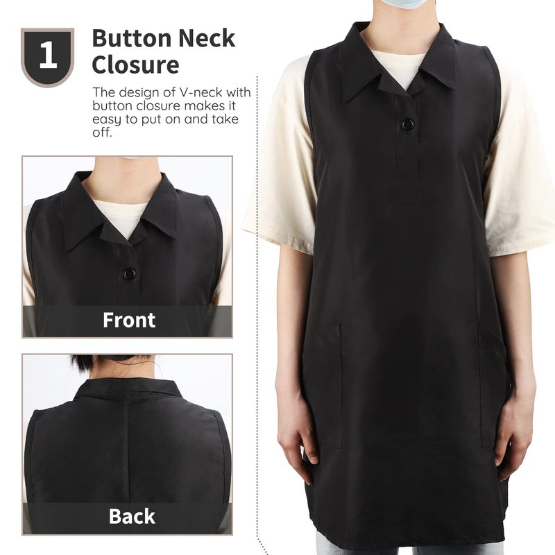 Segbeauty Barber Hairdresser Apron, Hair Stylist Salon Smock Aprons with Pockets, Cosmetology Salon Apron Pet Groomer Gown Sleeveless SPA Uniforms Protective Water-proof Work Clothes for Women Small