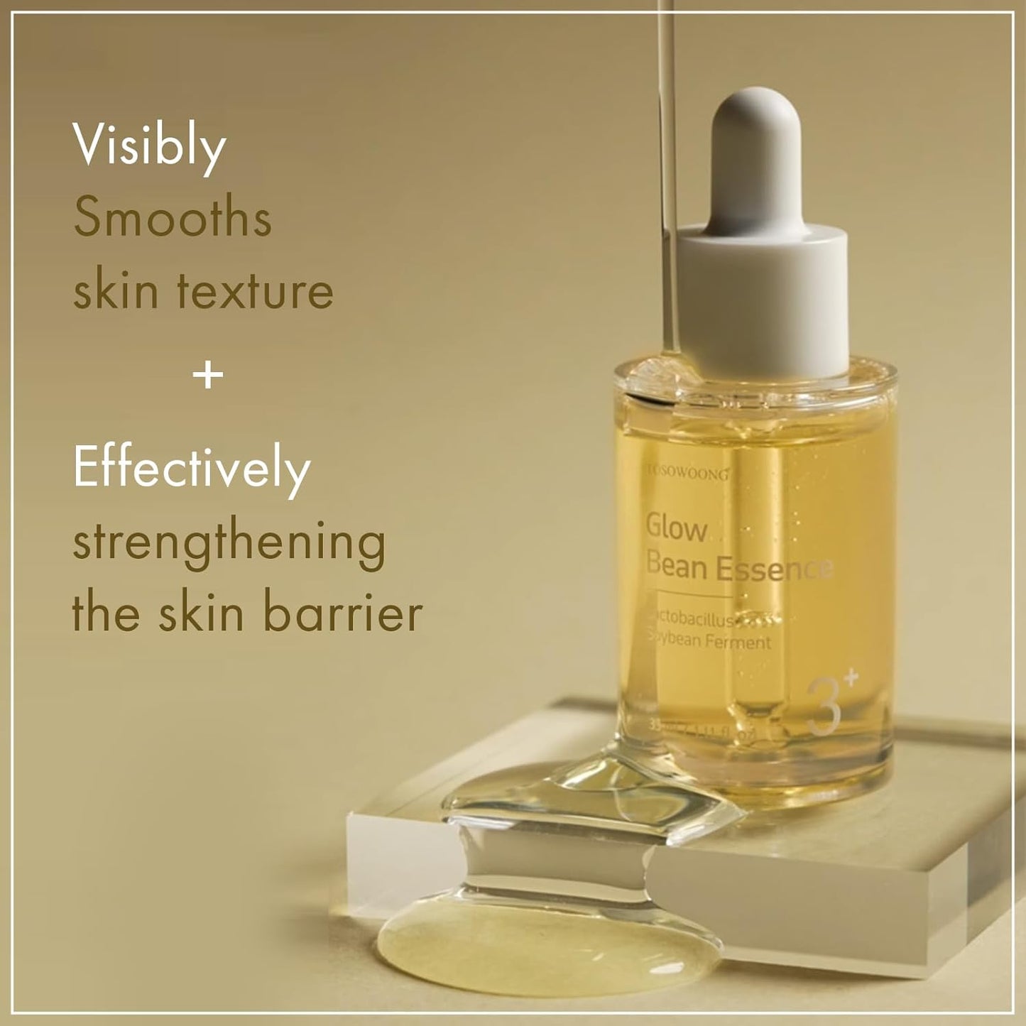 Glow Bean Essence Serum - 31,025ppm Soybean Ferment Extract for Hydrating & Radiant Skin | 33ml / 1.11 fl. oz.