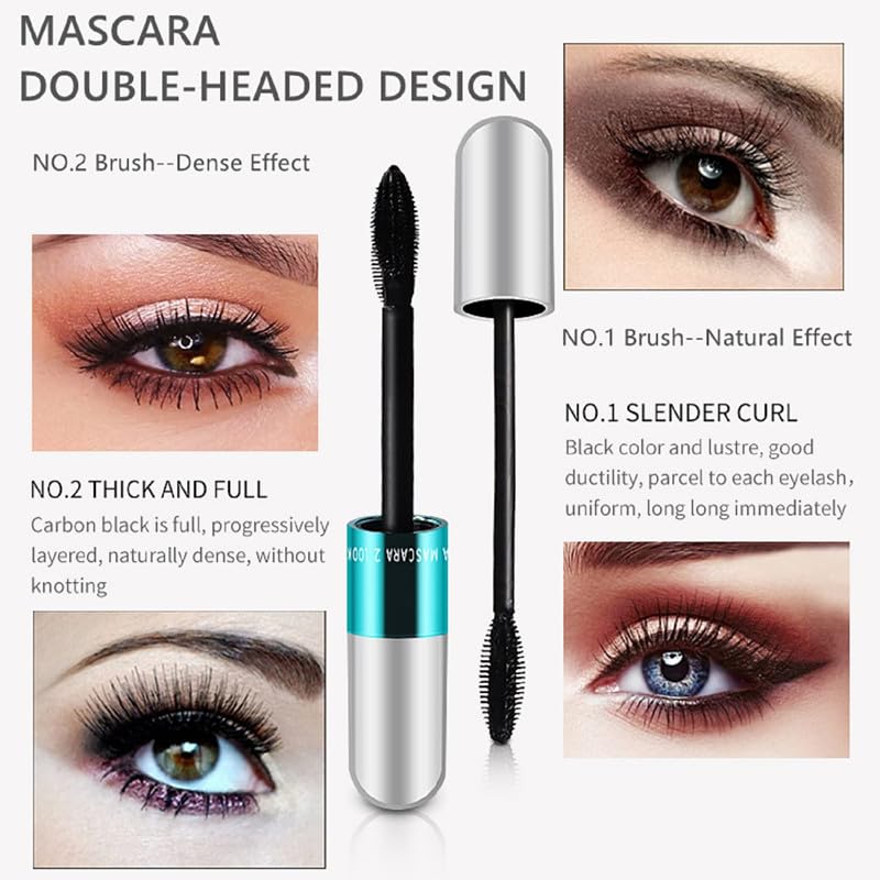 4D Silk Fiber Mascara for Volume & Length - Waterproof, Clump-Free