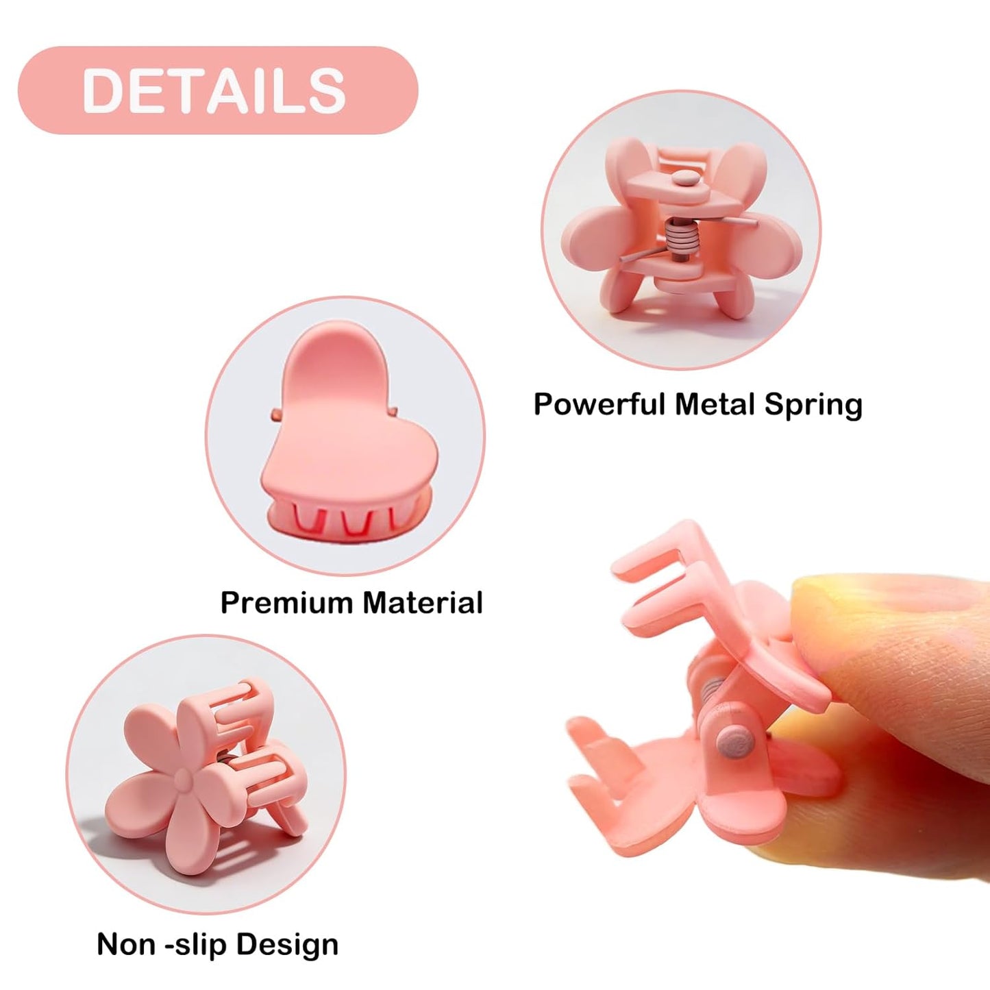 Mini Flower Hair Clips for Kids - 100 Colorful Claw Pins | Cute Toddler Accessories