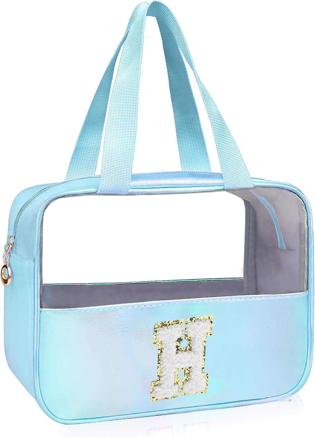 Personalized Pink Clear Makeup Bag - Large Cosmetic Organizer for Travel | Ideal Gift for Women & Girls