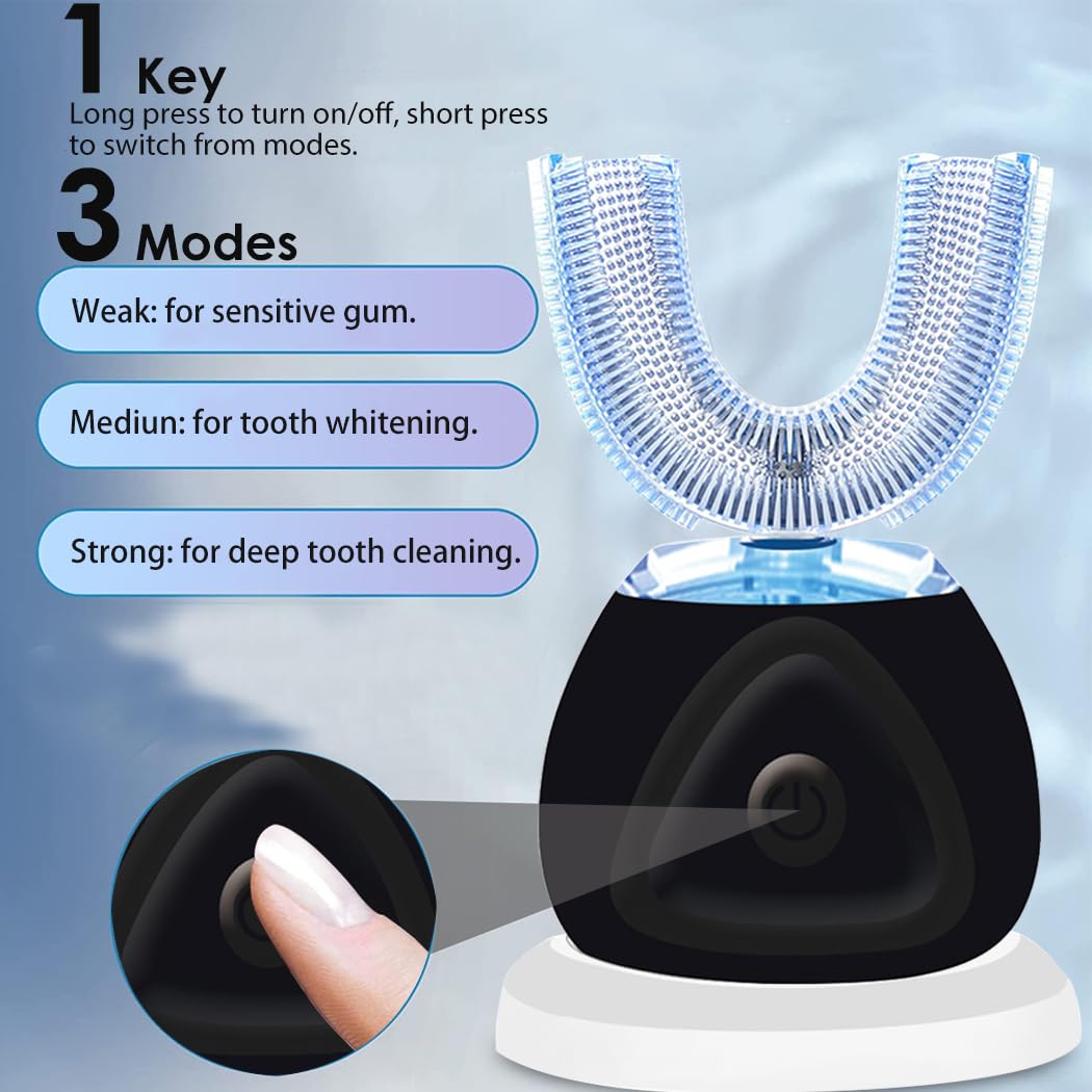 FULYA Auto Toothbrush for Adult with Teeth Whitening Mousse, Electric Toothbrushes for Adult, 360° Ultrasonic Toothbrushes Waterproof, Rechargeable Electric Tooth whitening Brush