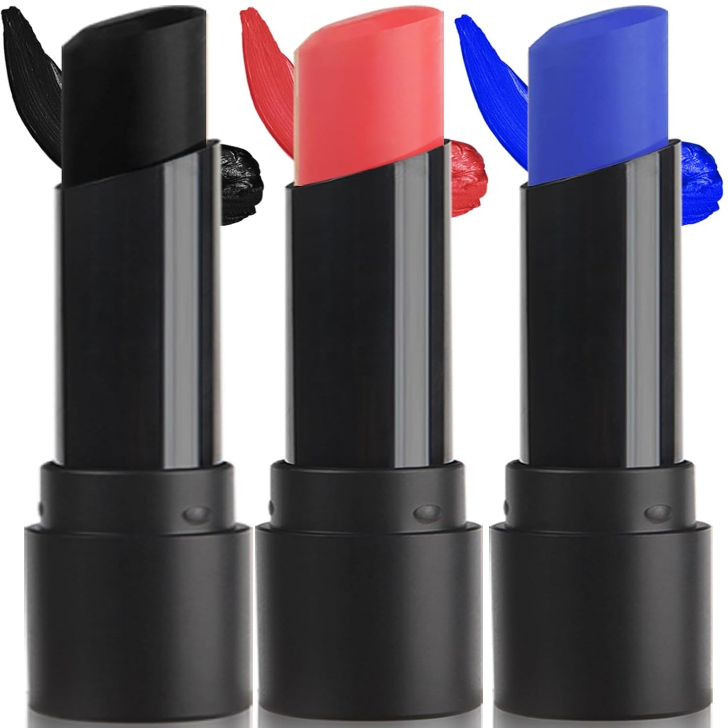 Face Paint Sticks - 3 Pcs Red White & Blue for Joker Makeup | Halloween SFX & 4th of July Accessories