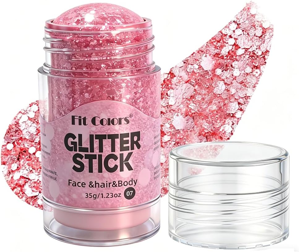 Clear White Glitter Stick - Sparkling Hair & Face Glitter Gel for Concerts | Rave & Festival Body Art