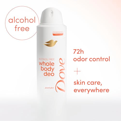 Dove Peach Glow Alcohol-Free Whole Body Deodorant Spray, 4 oz
