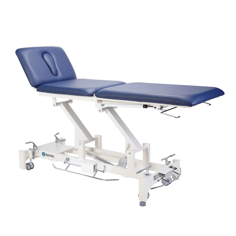 BodyMed 3 Section Hi-Lo Treatment Table, Blue, 77 in. x 27 in. x 18–36 in. – Durable, Adjustable Physical Therapy Table – ADA Compliant – Bar Activated Elevation – Foam Padding & Vinyl Upholstery