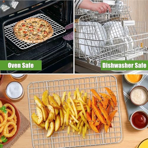 Homikit 12x9 Inch Stainless Steel Cooling Rack Set - 2 Pack Baking Racks