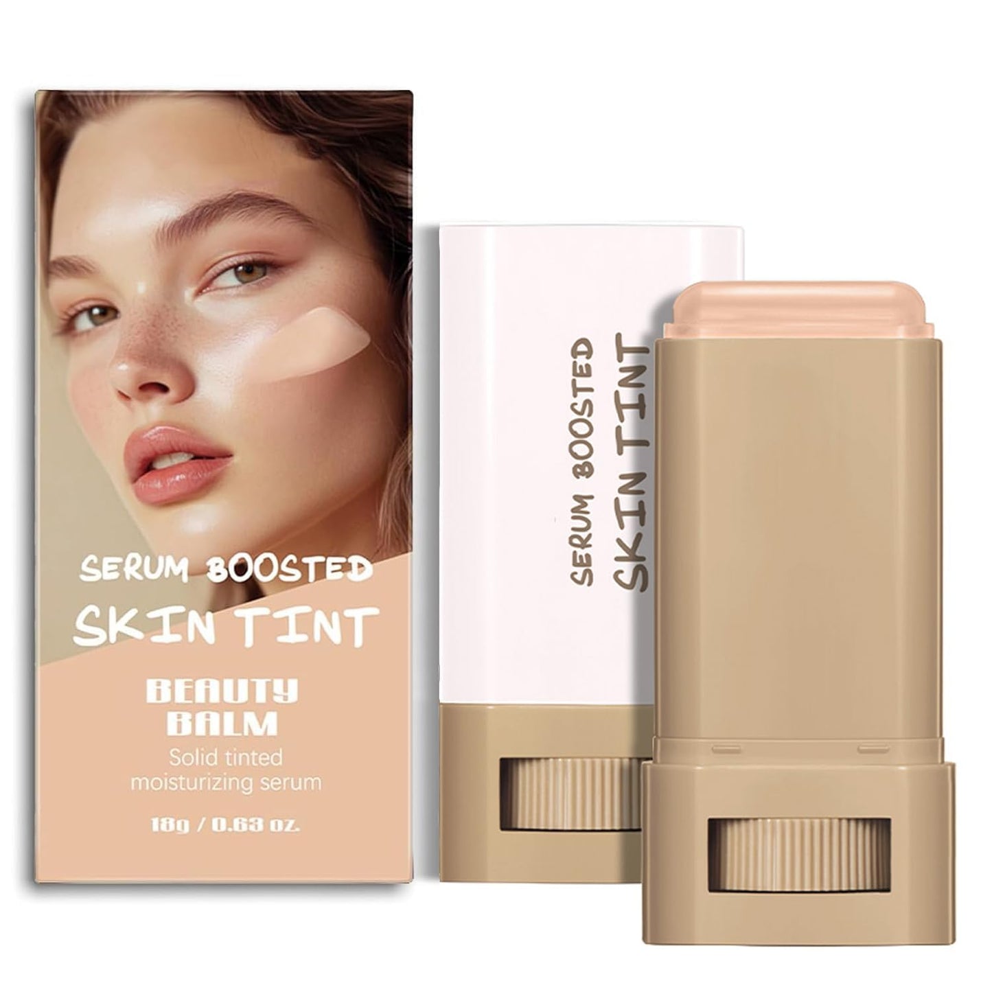 Foundation Stick Beauty Balm Serum - Tinted Moisturizer for Natural Finish Makeup | 2 Pcs, 0.63 OZ