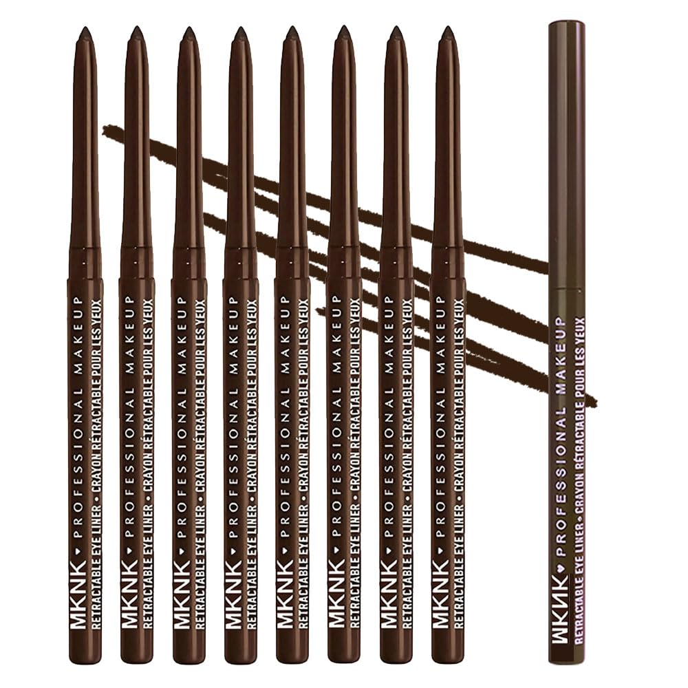 Retractable Creamy Eyeliner & Eyeshadow Sticks - Ultra Pigmented Matte Finish | 4 Pcs in Black, White, Brown, Blue, Purple, Green, Gray