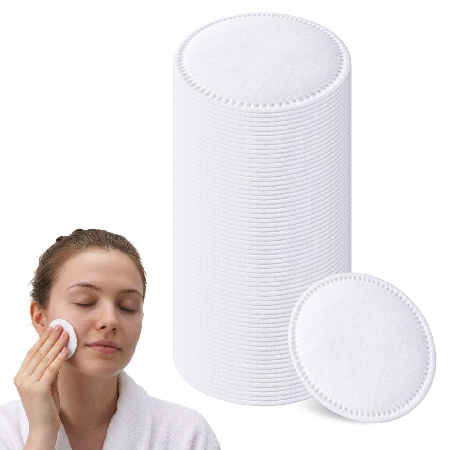 ElevateTech Oval Cotton Pads, 100 Pcs Pure Cotton Rounds for Face Ultra-Soft & Lint-Free Facial Cottons Pads Cottons Ovals for Makeup Removal, Nail Polish Remover, Cleansing, Toner Application