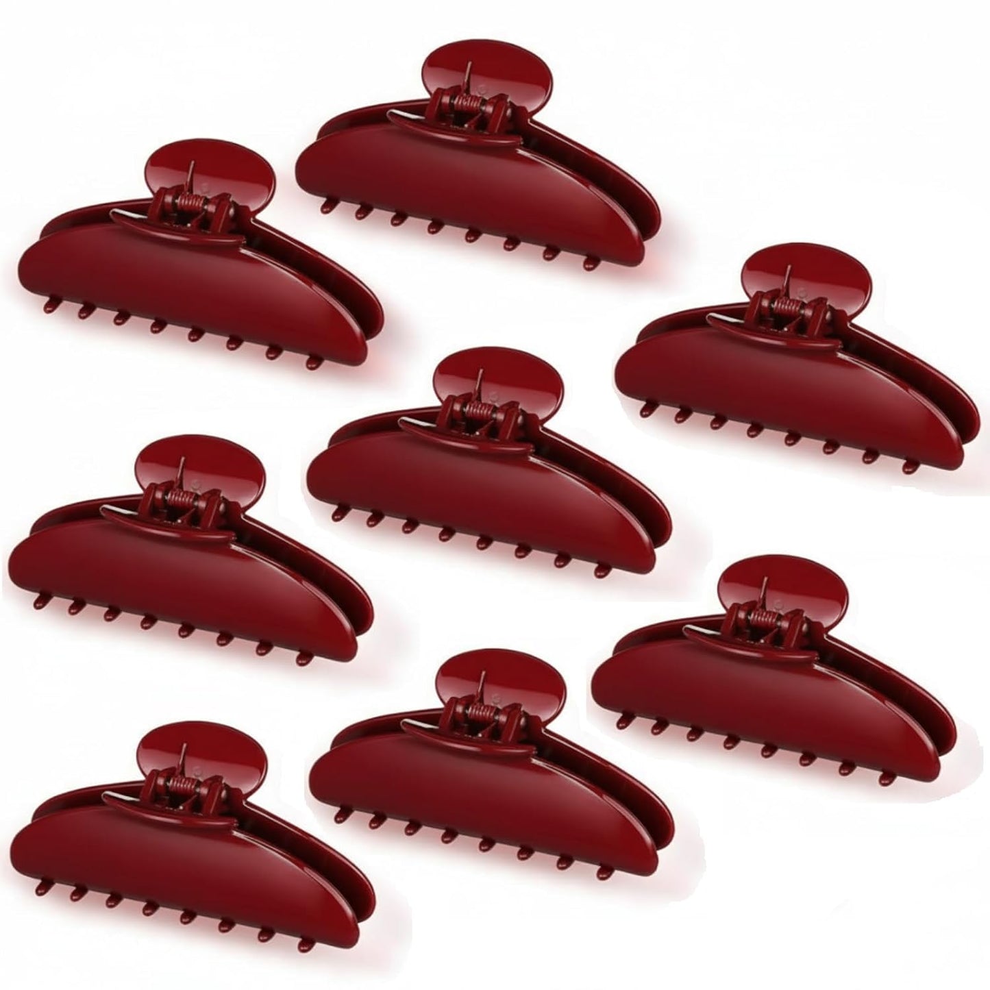 Large Acrylic Hair Claw Clips for Women - 8 Pcs Non-Slip Strong Hold | French Turquoise Color
