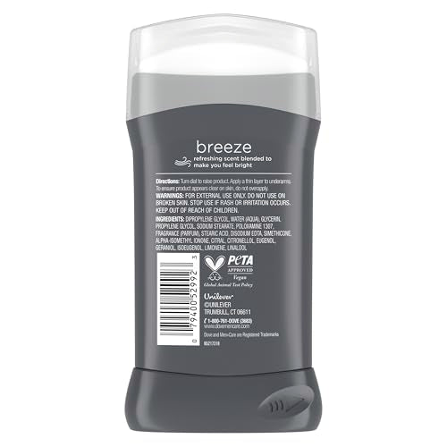 DOVE MEN+CARE Breeze Fragranced Deodorant Stick 3 oz - Aluminum-Free, 72-Hour Odor Protection