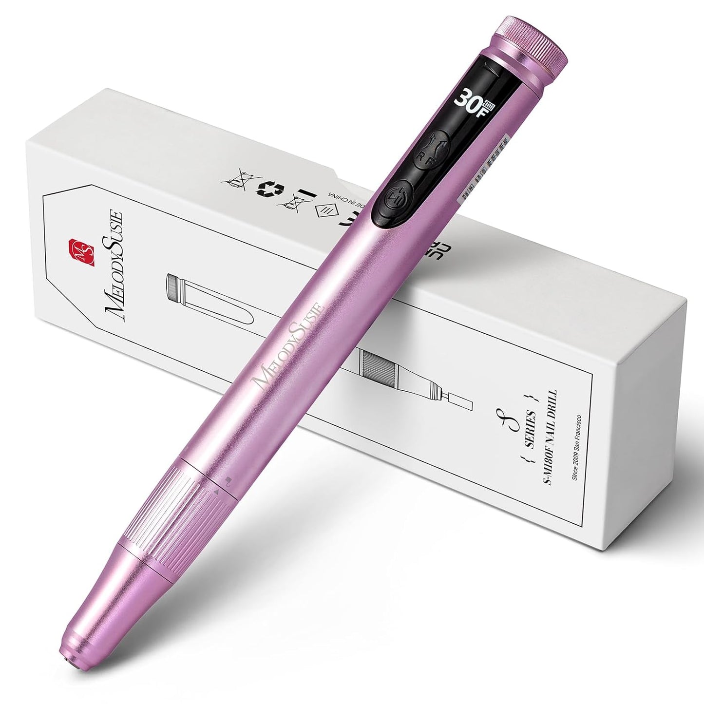 MelodySusie Cordless Nail Drill - 30000RPM E-File with Adjustable Speed & LED Display | Perfect for Manicure & Acrylic Gel Removal