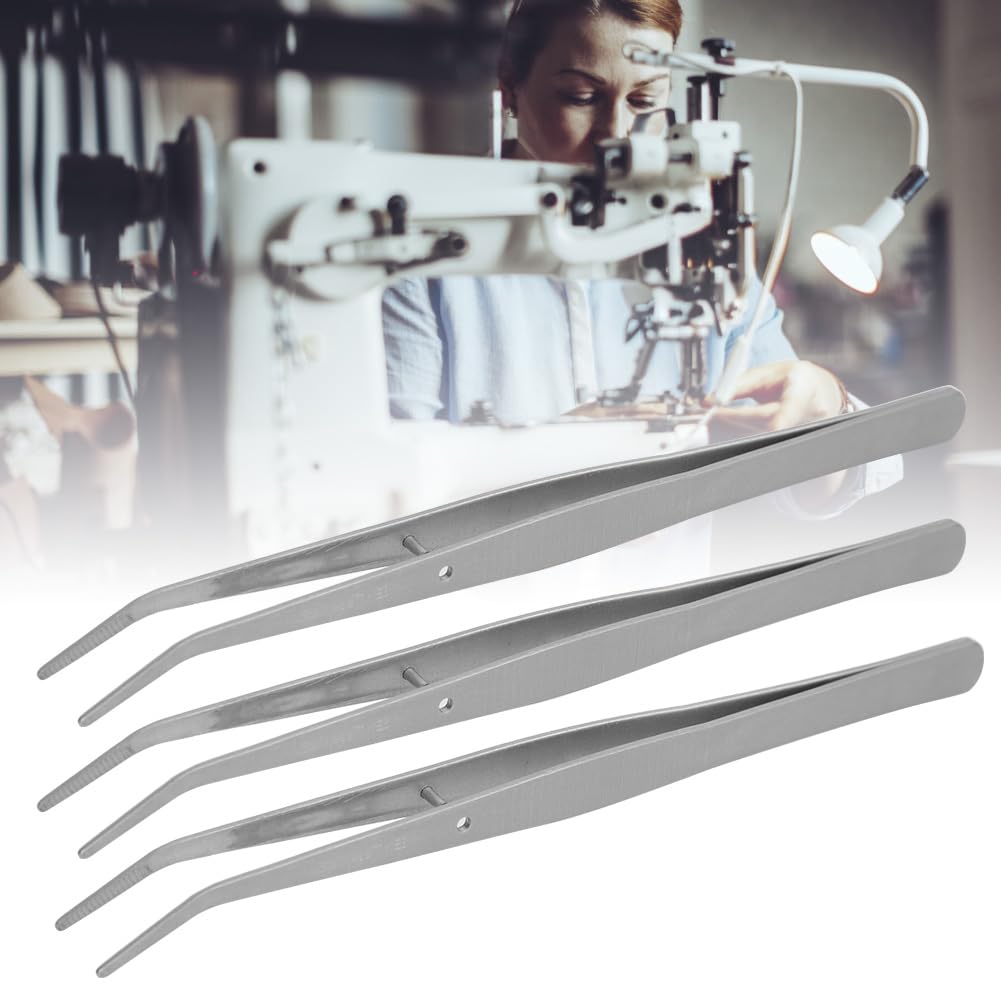 Curved Tweezers for Sewing Machine, Stainless, 6 1 Inch, 5 Pack, Tool