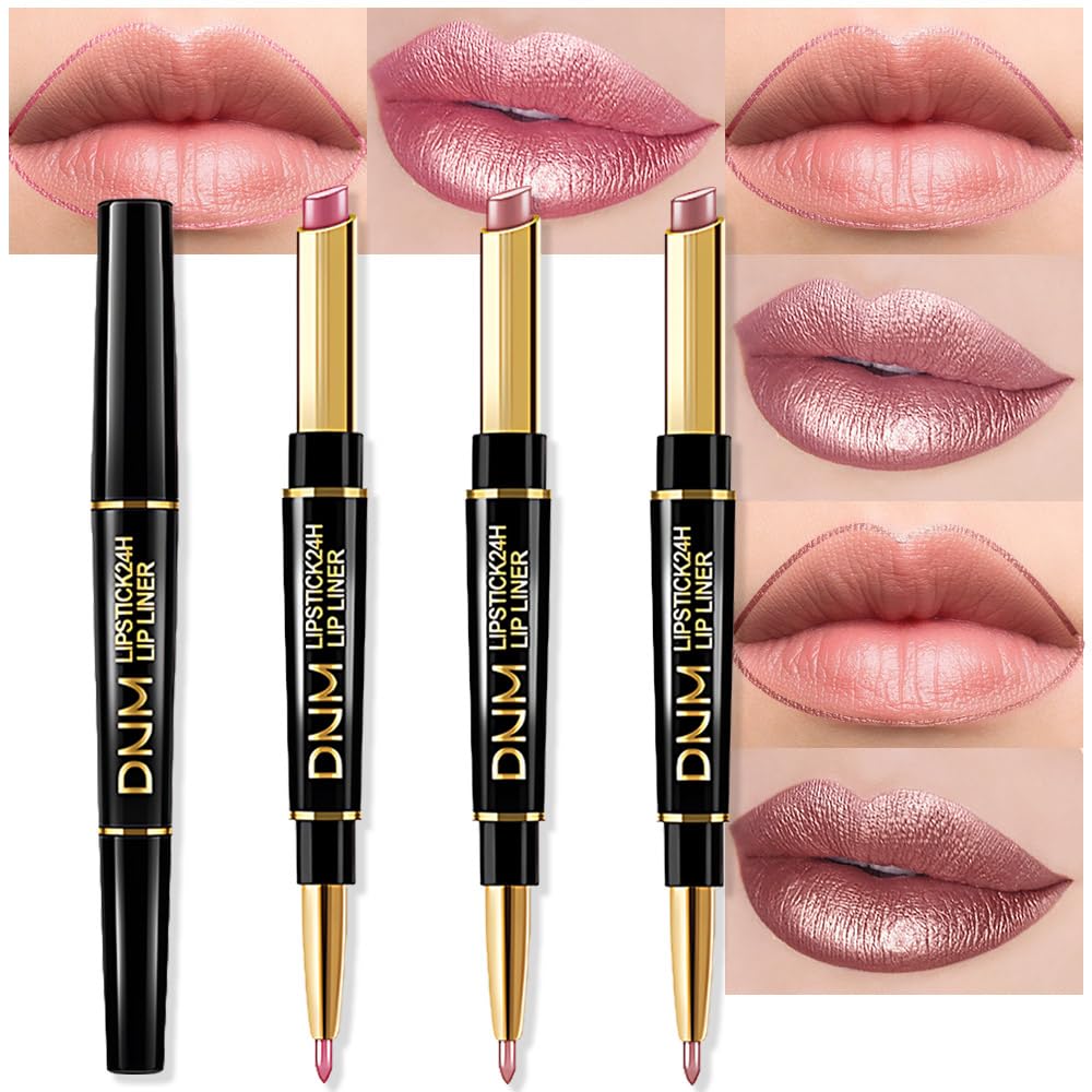 Chestnut Nude Brown Matte Lip Liner & Lipstick Set - Long Lasting, Waterproof, Smudge Proof | Antique Rose