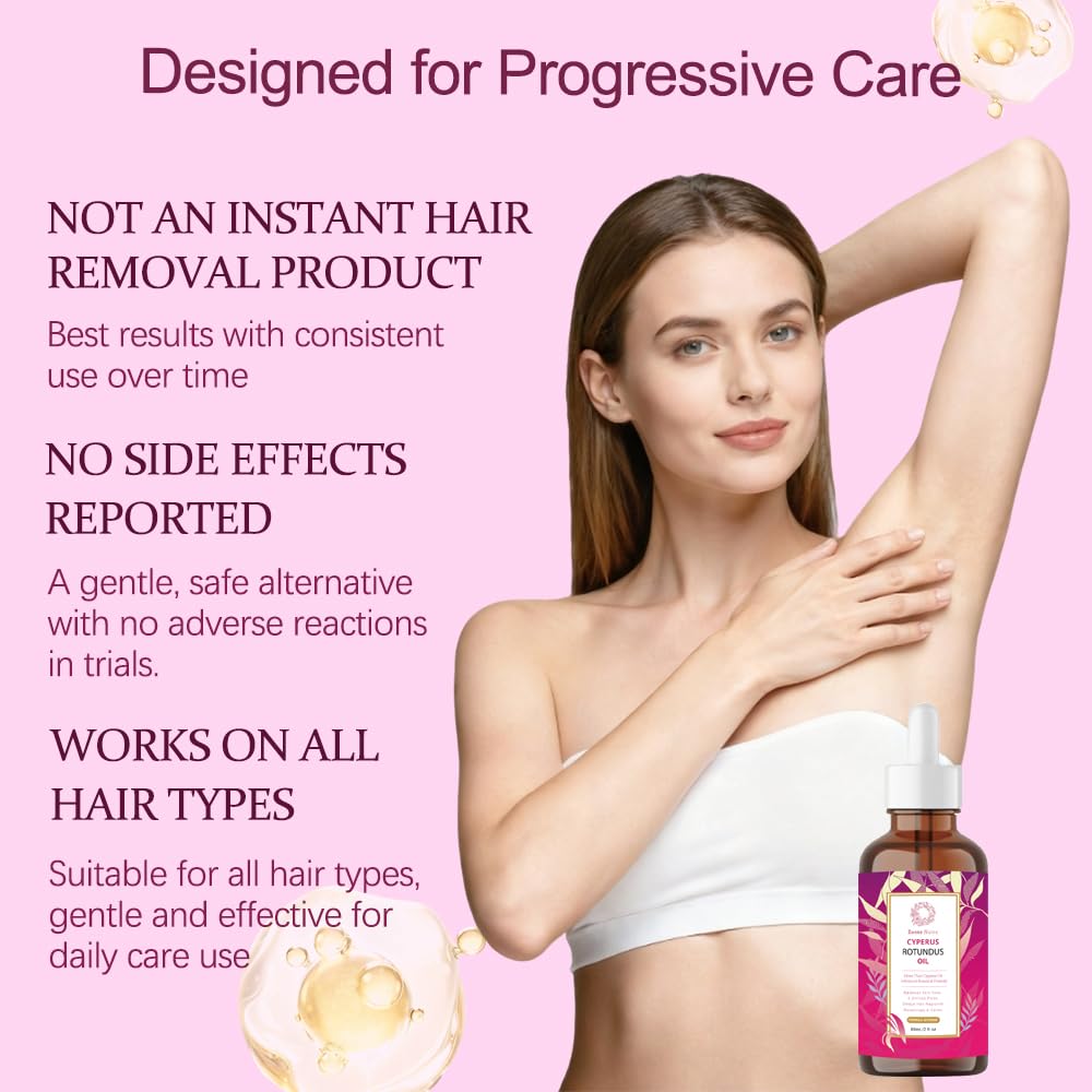 Cyperus Rotundus Seed Oil 60ml - Hair Inhibiting Complex with Narcissus & Japanese Yam Extract | Lightweight Body Care Blend
