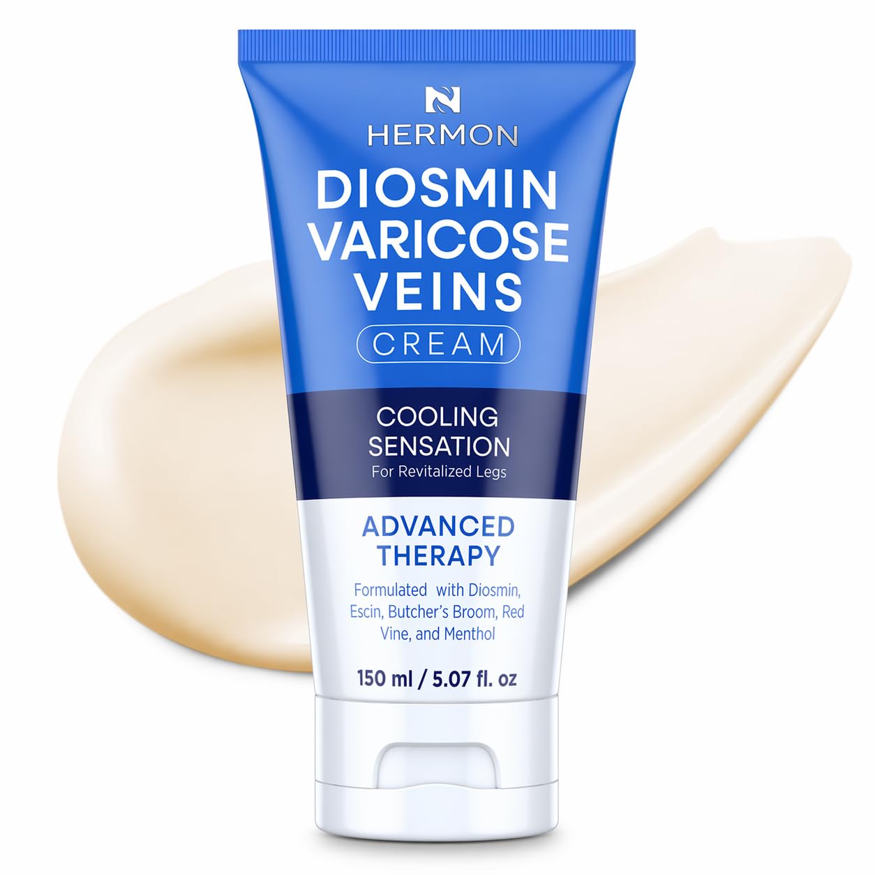 Hermon Diosmin Legs Gel Cream – Natural Botanical Moisturizer for Smooth, Nourished Skin – Lightweight, Fast-Absorbing Formula Made in Italy (5.07 Fl Oz)