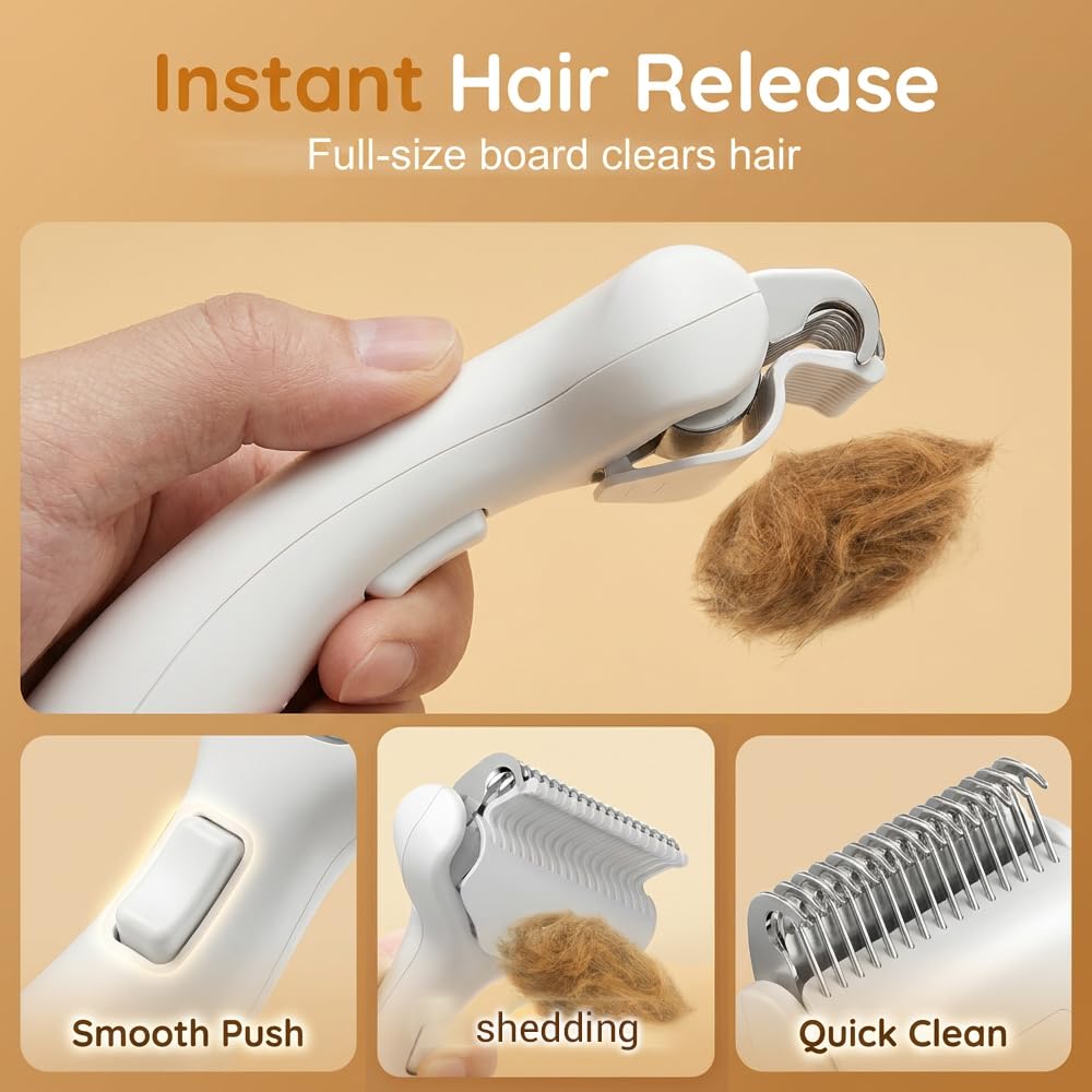 Dematting Comb for Dogs & Cats - Dual-Sided Grooming Brush for Long Hair | Removes Tangles & Loose Fur (Lemon Yellow)