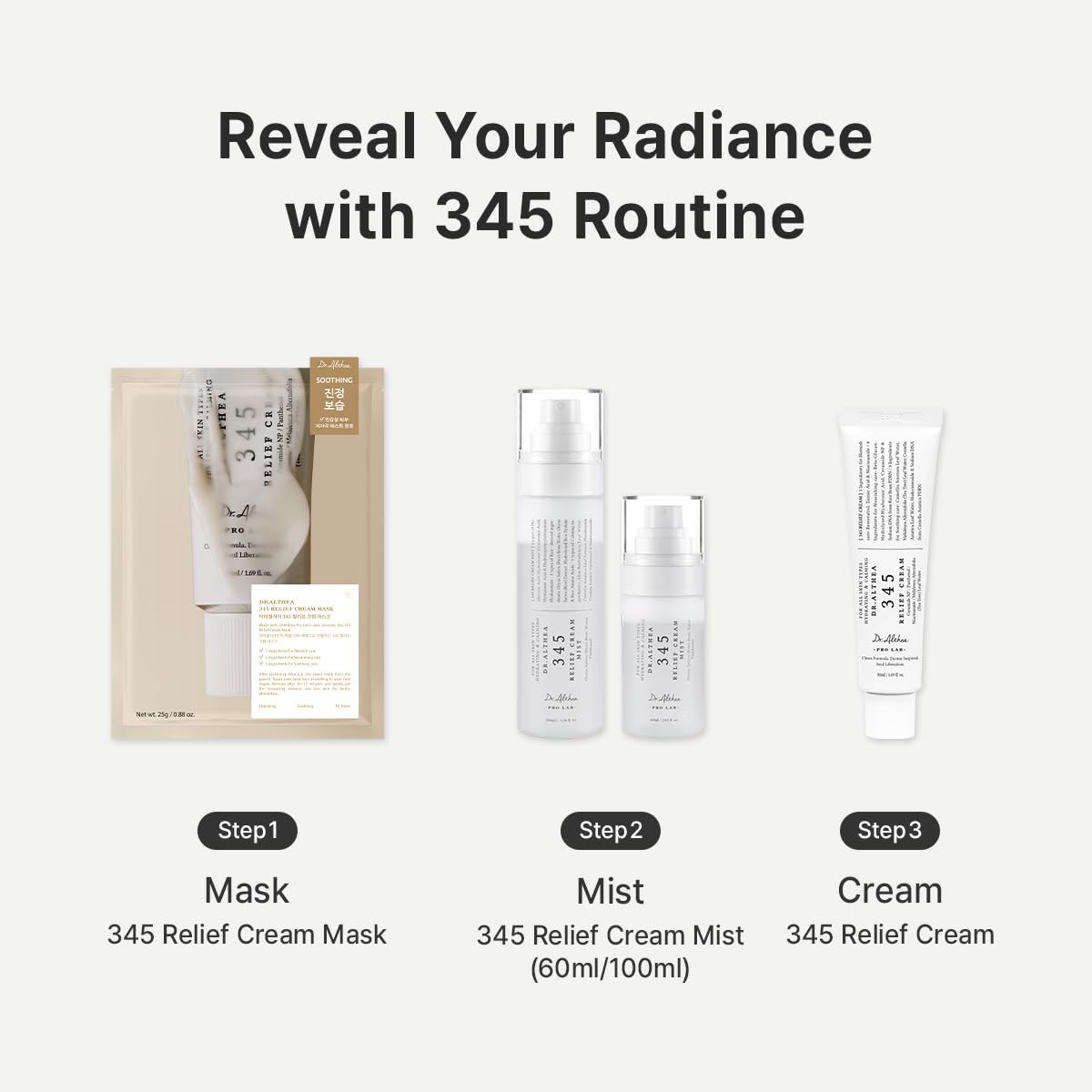 Dr.Althea Relief Cream - Daily Face Moisturizer for Soothing Recovery & Blemish Care with PDRN & Niacinamide | 1.69 Fl Oz