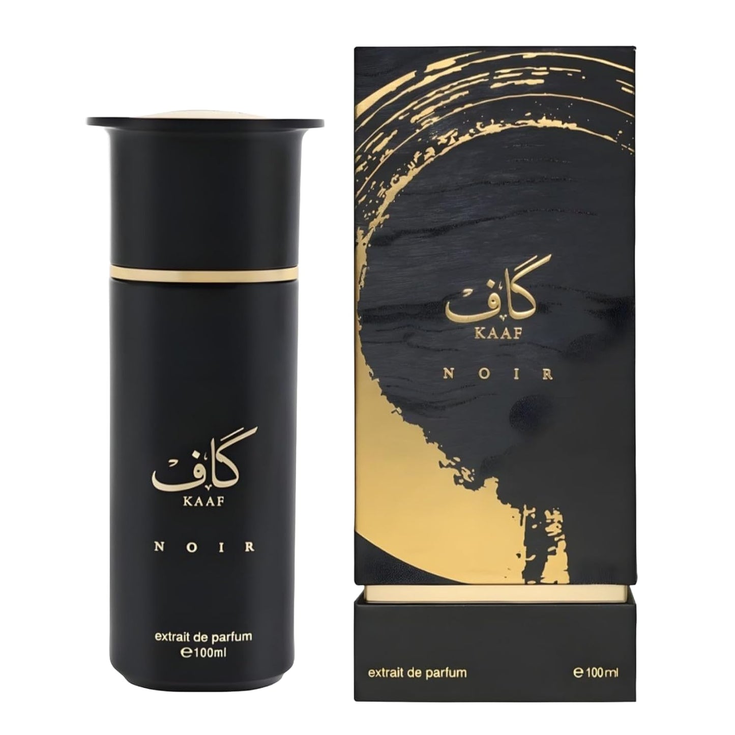 **Kaaf Noir Extrait De Parfum - Luxury Unisex Long Lasting Perfume | Citrus Woody Aromatic Fragrance with Vetiver, Lavender, Musk - 3.4 Oz**