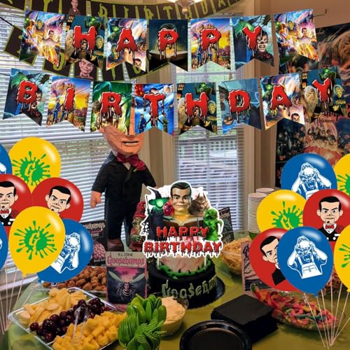 Goosebumps Birthday Party Decorations Set - Banner, Balloons, Cake Toppers
