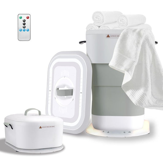 LIONROGE 27L Upgrade Foldable Towel Warmer for Bathroom with Handle- Heated Towel Warmers Bucket with Time Setting, Auto Shut Off,Fits Up to Two 40"X70" Oversized Towels, Bathrobes, Blankets