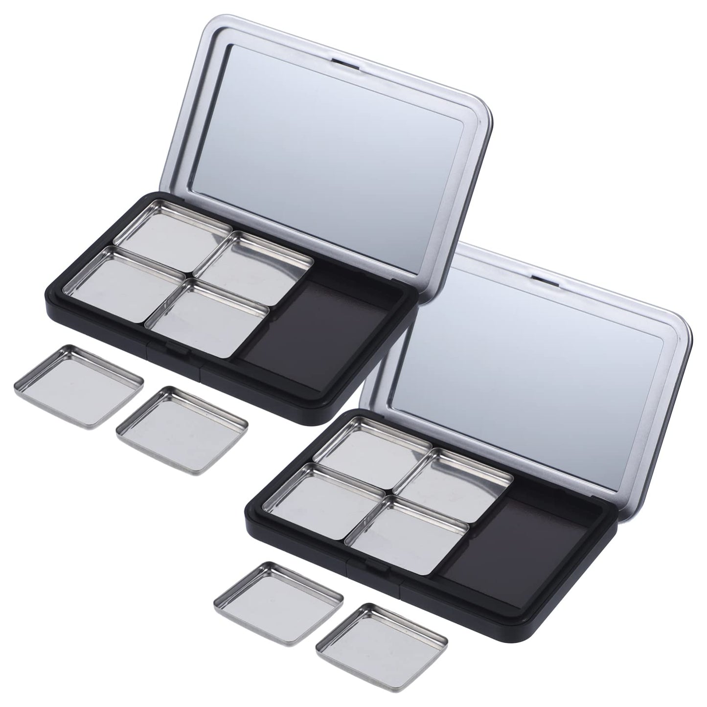 minkissy Empty Eyeshadow Palette Magnetic Makeup Palette with Mirror Refillable Eyeshadow Palette Empty Lipstick Pallet Empty Eyeshadow Pans for Eyeshadow Lipstick Blush Powder, 2PCS