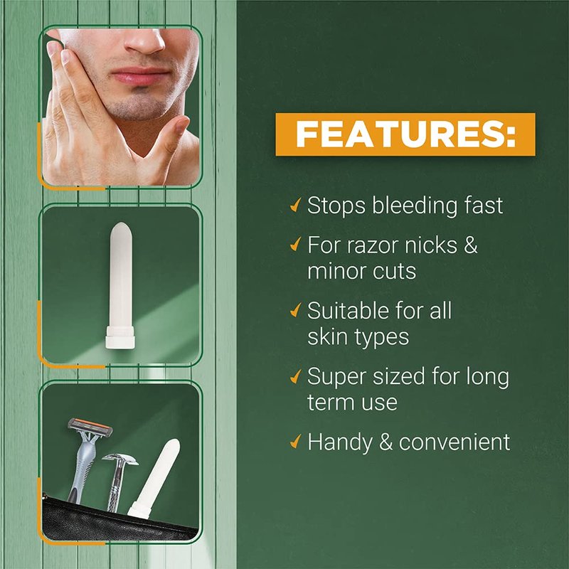 Clubman Jumbo Styptic Pencil, Treat and Seal Shaving Cuts Instantly, Anti-hemorrhaging Stick, First Aid Device, White, 1 oz