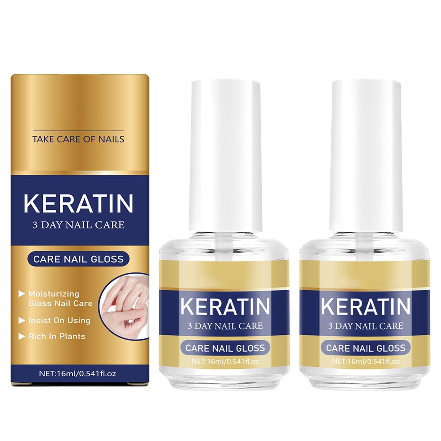 Keratin Nail Care Oil - Moisturizing Treatment for Strong, Glossy Nails | Aloe Vera & Lavender Cuticle Oil, 2pcs Set