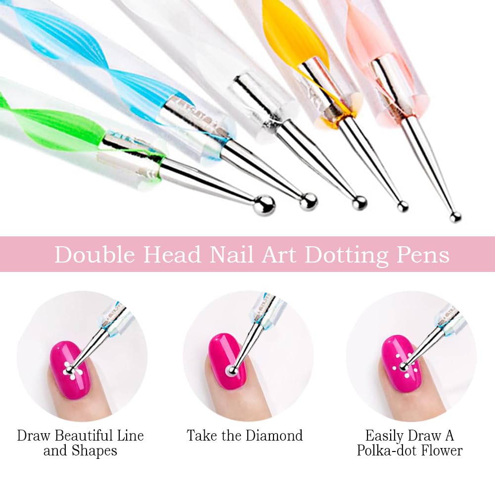 Nail Art Tools Set - 27 Pcs Including Brushes, Palette & Sculpting Pens | DIY Nail Art Kit