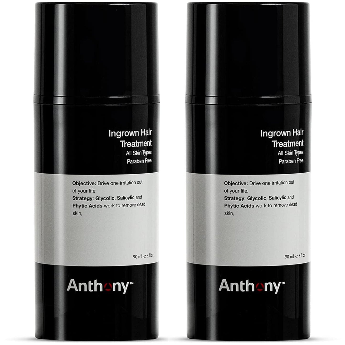 Anthony Ingrown Hair Treatment for Men (Pack of 2) – Gel Solution to Calm Down Razor Burn – Scar and Redness Eliminator, Bump Removal – 3 Fl. Oz