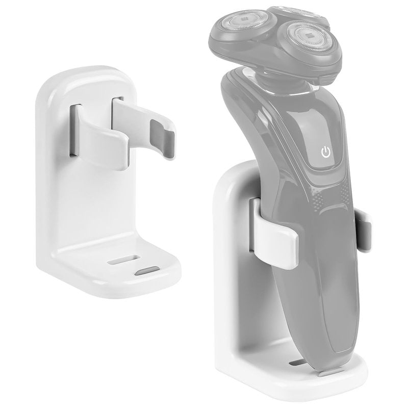 Electric 2 Pack Razor Holder Wall Mount, Self Adhesive No Drilling, Shaver Storage Organizer for Bathroom Shower, Compatible with Philips Norelco Shaver 2400, Series 7000 (White)
