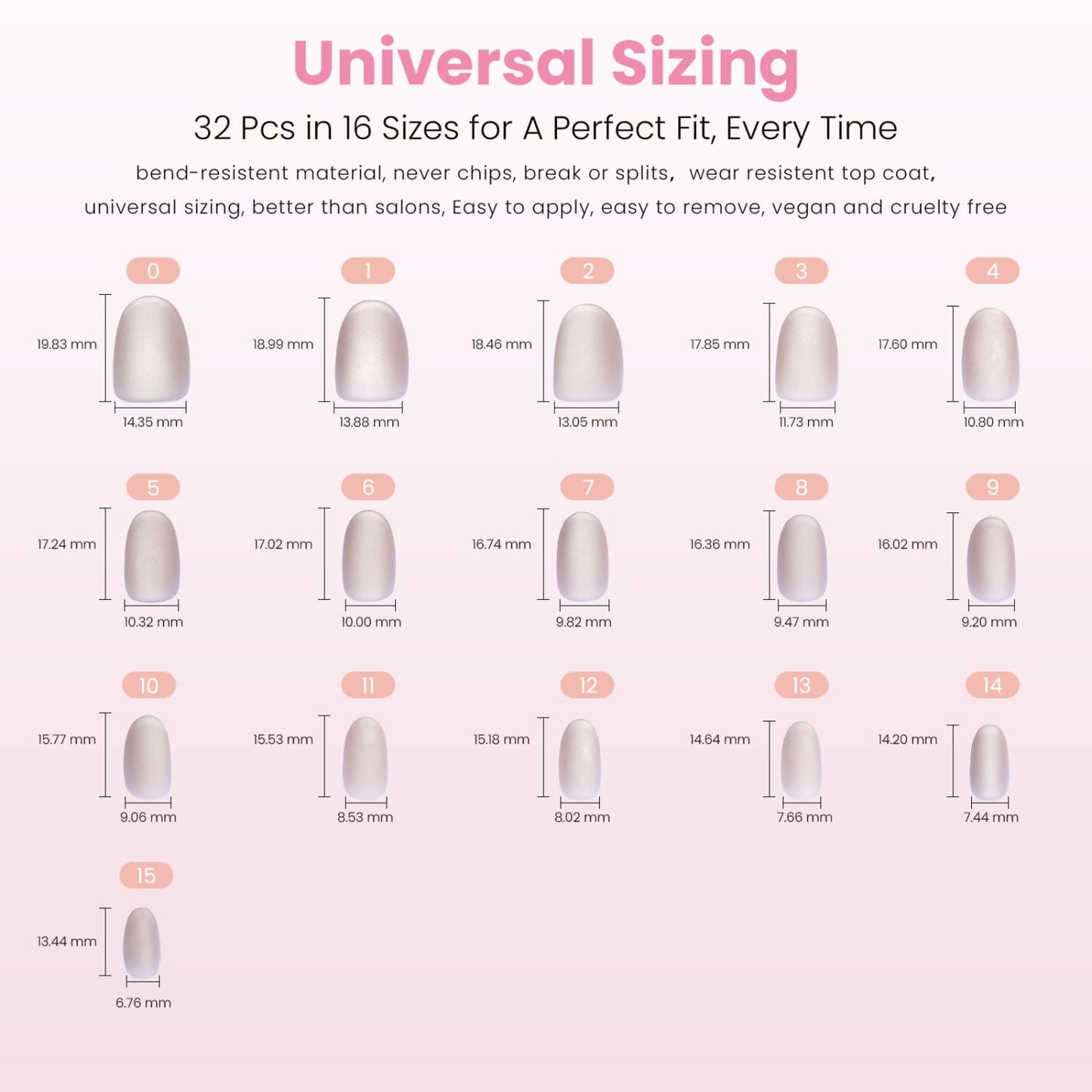 Press On Nails - Matte Grey Smoky Short Round Cat Eye Velvet Finish | 32 Pcs in 16 Sizes with Glue, Reusable Manicure Kit