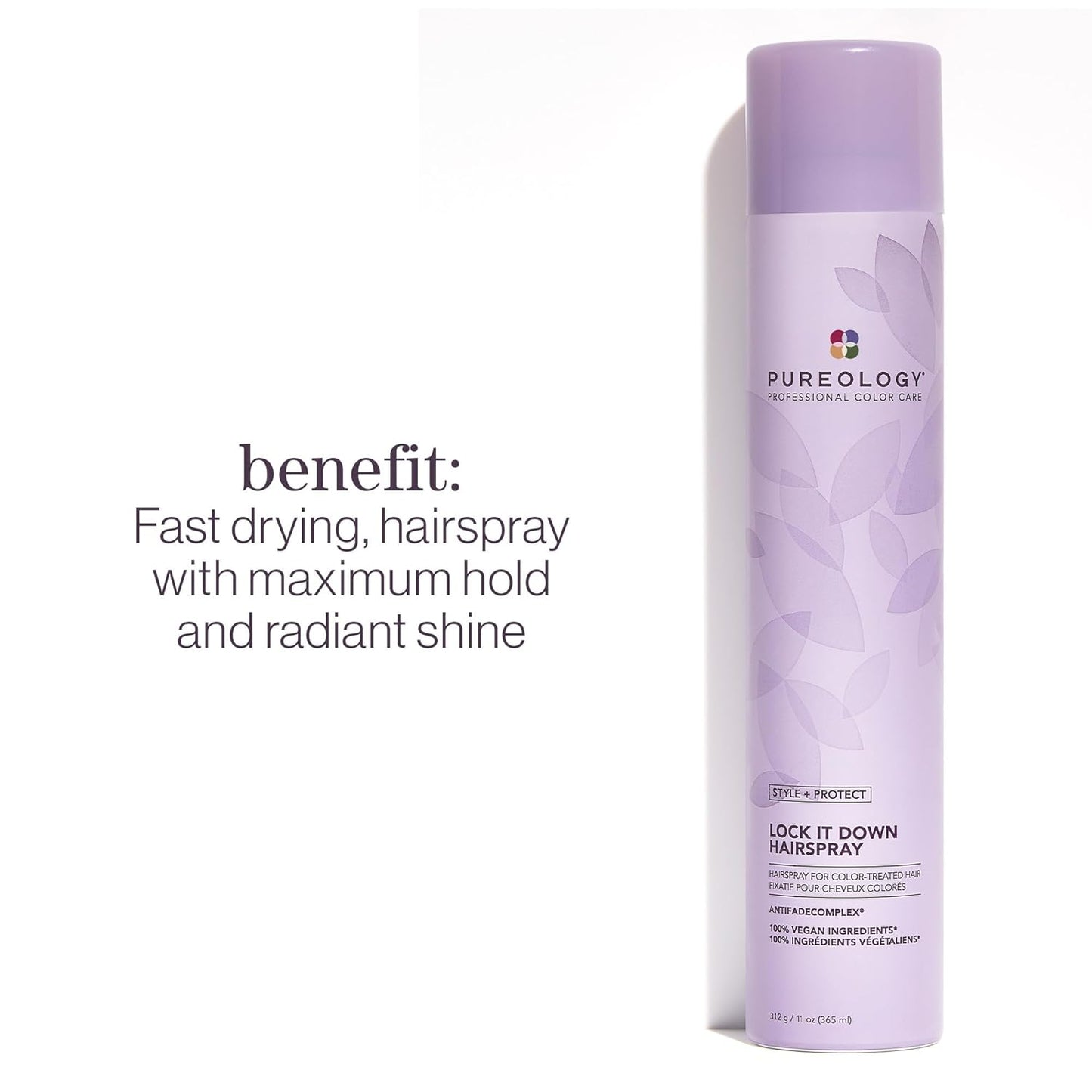 Pureology Hairspray for Color-Treated Hair - Maximum Hold & Radiant Shine | Silicone-Free, Vegan