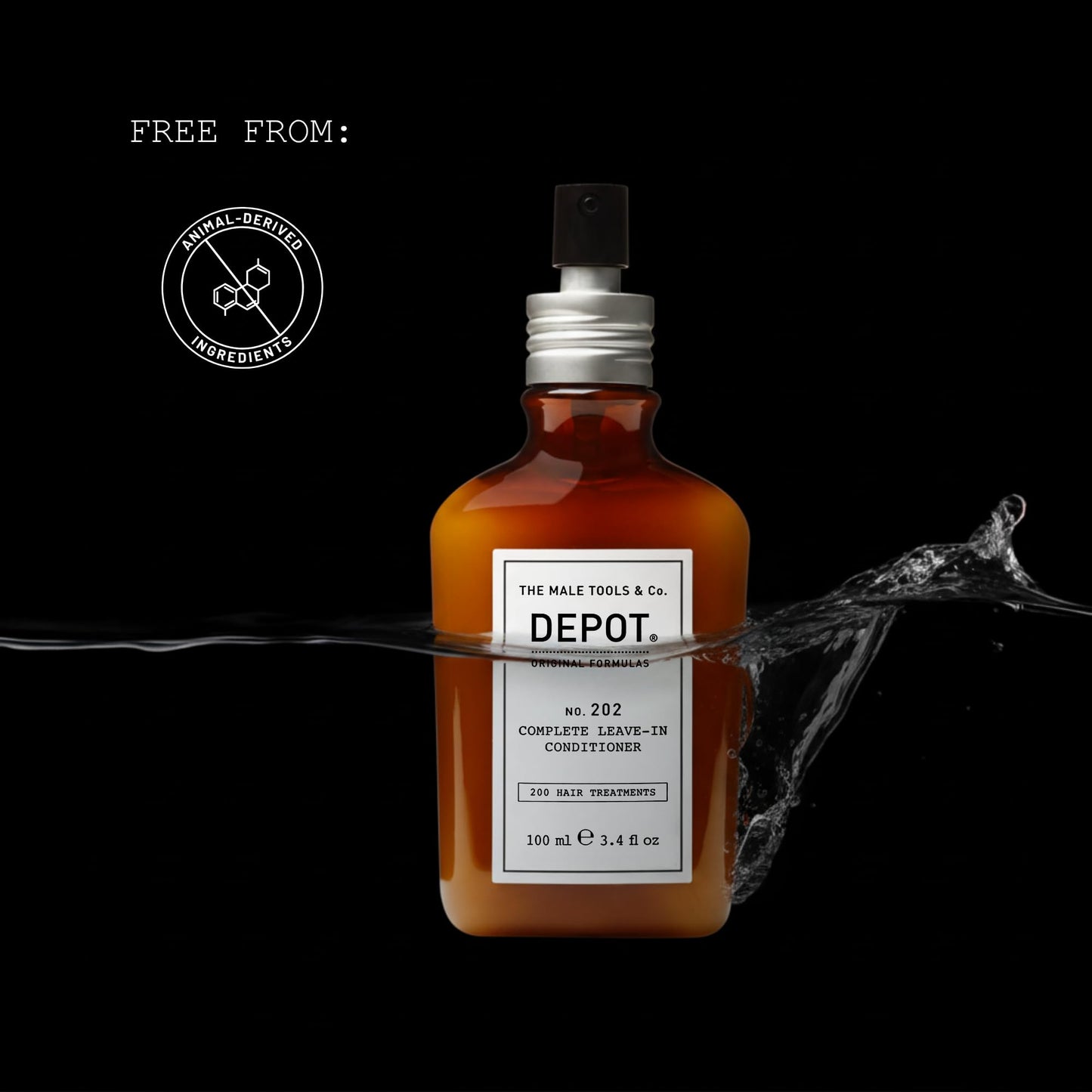 DEPOT No. 202 Complete Leave-In Conditioner for Hair & Beard | Lightweight Hydration & Conditioning with Botanical Complex | 3.3 fl.oz.