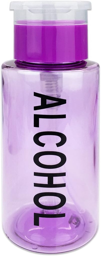 Clear Push Down Pump Dispenser Bottle - 7oz Refillable Flip Top Cap for Nail Polish & Travel Cosmetics