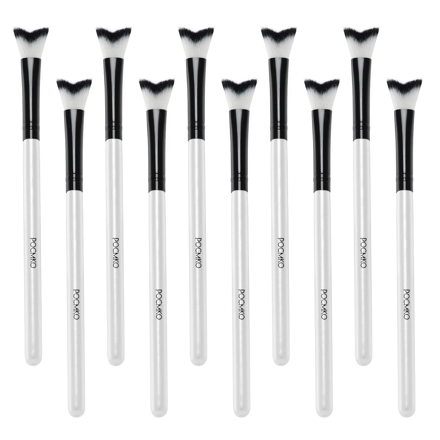 Curved Fluffy Lash Cleaning Brushes - 10 PCS Eyelash Extension Shampoo & Cleansing Set | Professional Eyelash Wash Brushes