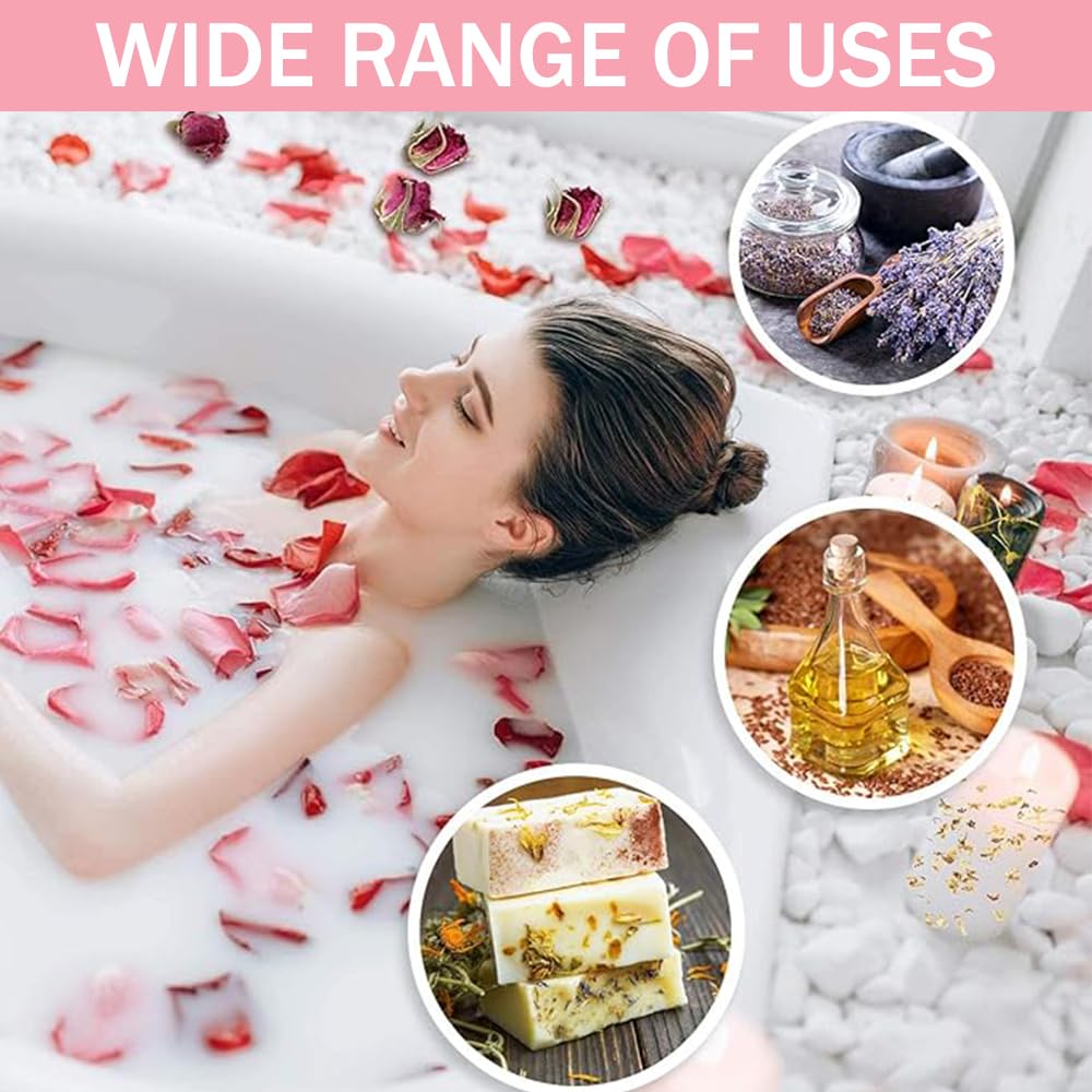 Ouliget Dried Flowers Pedicure Foot Soak Kit,8 Bags Set for Dry Tired Feet,Including Rose Buds,Lavender,Jasmine,Chrysanthemum,Lemongrass,Mint, Peony,Peach Blossom (8 Bags, Dried Flowers)