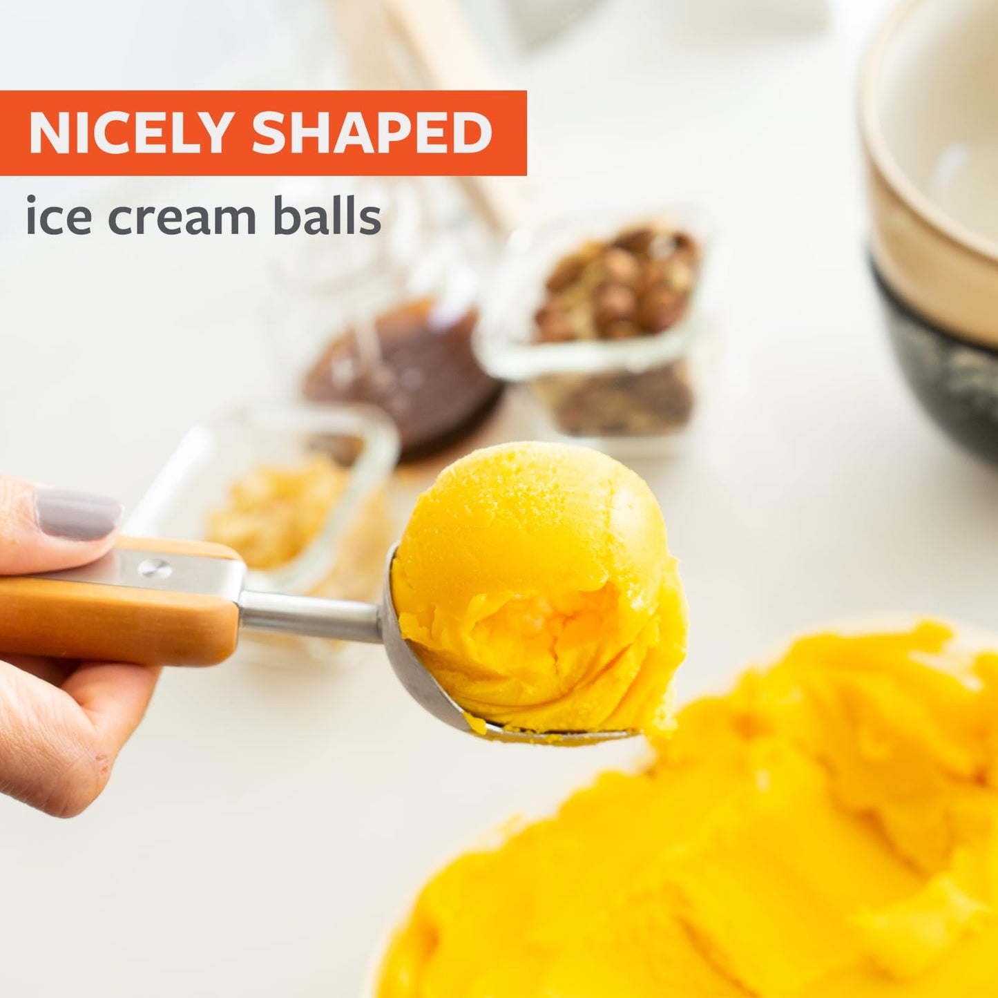 Full Circle Ice Breaker Stainless Steel Ice Cream Scoop: Effortlessly Carves Through the Hardest of Ice Creams, Durable Construction, Dishwasher Safe.