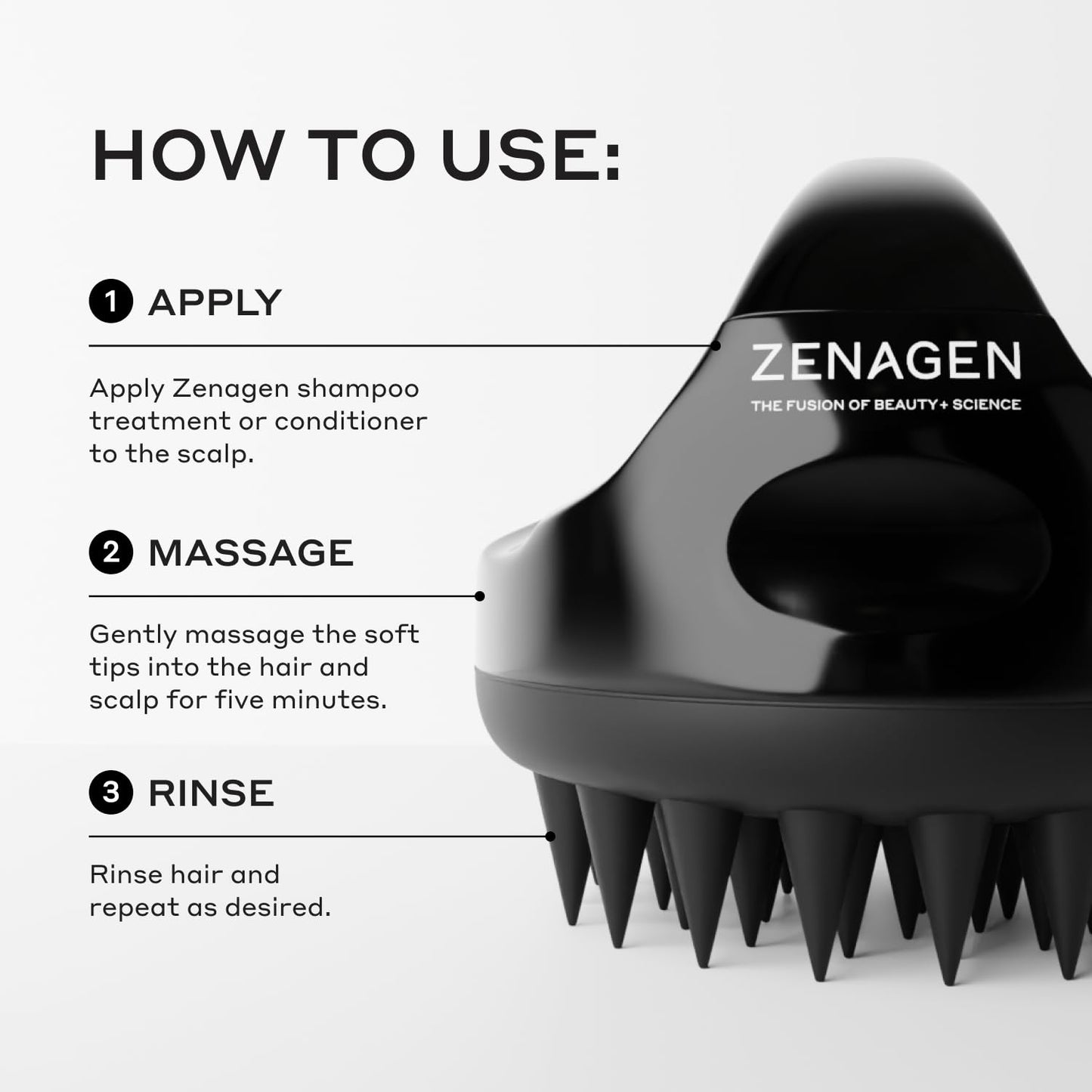 Zenagen Scalp Massager - Stimulate Circulation & Enhance Product Absorption | Ergonomic Design for All Hair Types