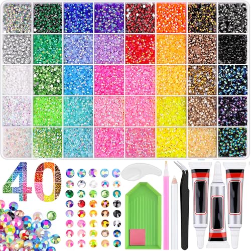 33,000 Pcs Bedazzler Kit - 3mm Flatback Rhinestones with Glue & Tools