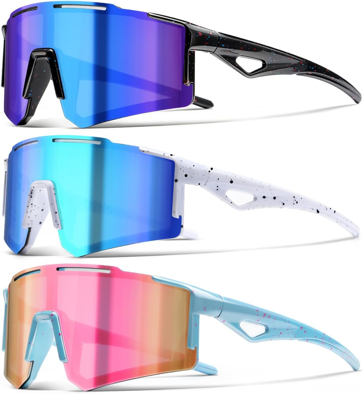 Kids Baseball Sunglasses - UV400 Protection for Boys & Girls | 3-Pack Sports Sunglasses