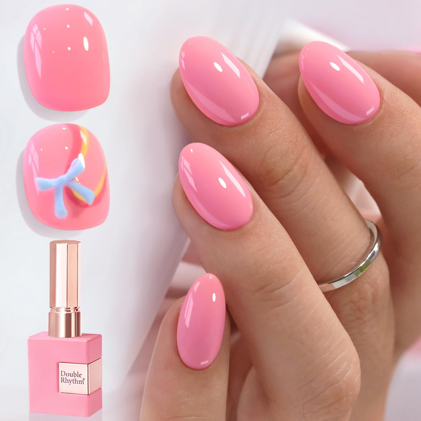 Gel Nail Polish - Translucent Light Milky Pastel for DIY Manicure | 0.5 Oz Rose Pink
