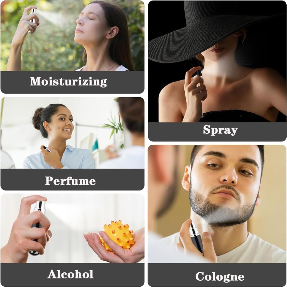 Travel Perfume Atomizer Refillable - 4PCS Mini Perfume Spray Bottles for Men & Women | Travel Size