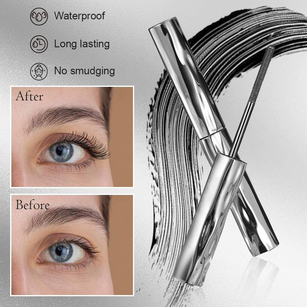 Waterproof Fibre Mascara - Long-Lasting Curling Eyelash Primer | Non-Smudge Formula (1PC)