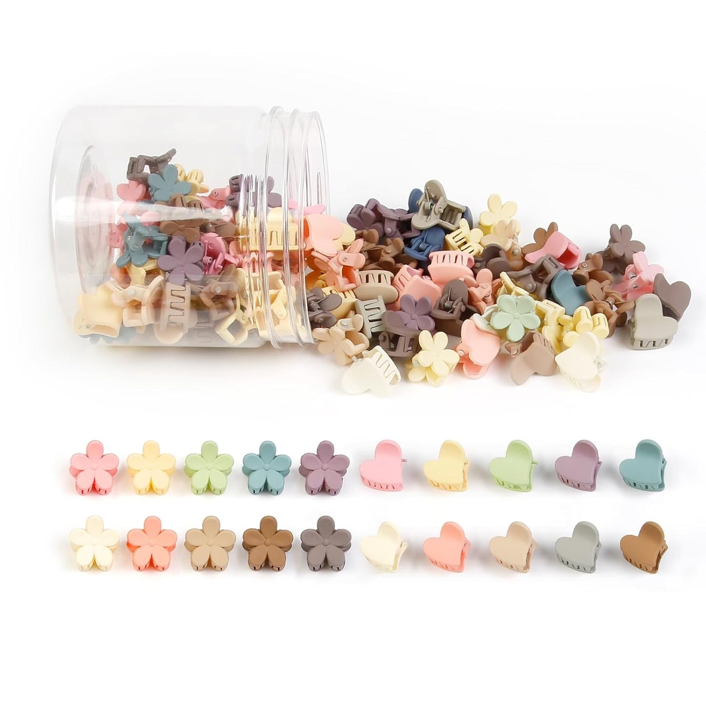 Colorful Mini Flower Hair Clips - 100 Pcs Cute Claw Pins for Women & Teens | Hair Accessories